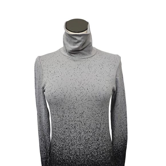 Athleta Womens Top Small Flurry Blizzard Gradient Mock Neck Long Sleeve Seamless - Picture 9 of 12